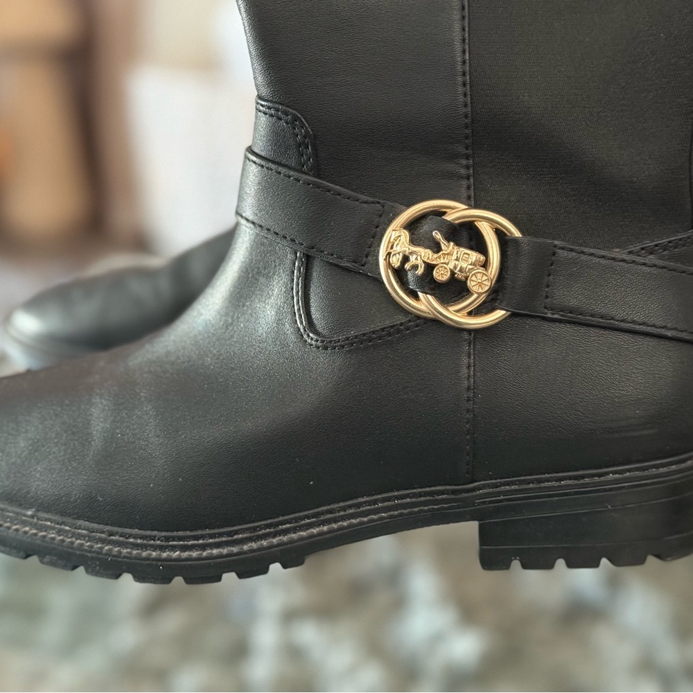 Coach Black Riding Boots 7.5W - Picture 3 of 6